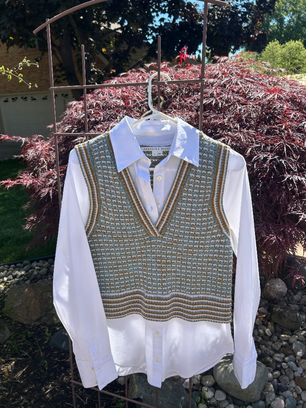 Veronica Beard Merino Wool Blouse Size Small